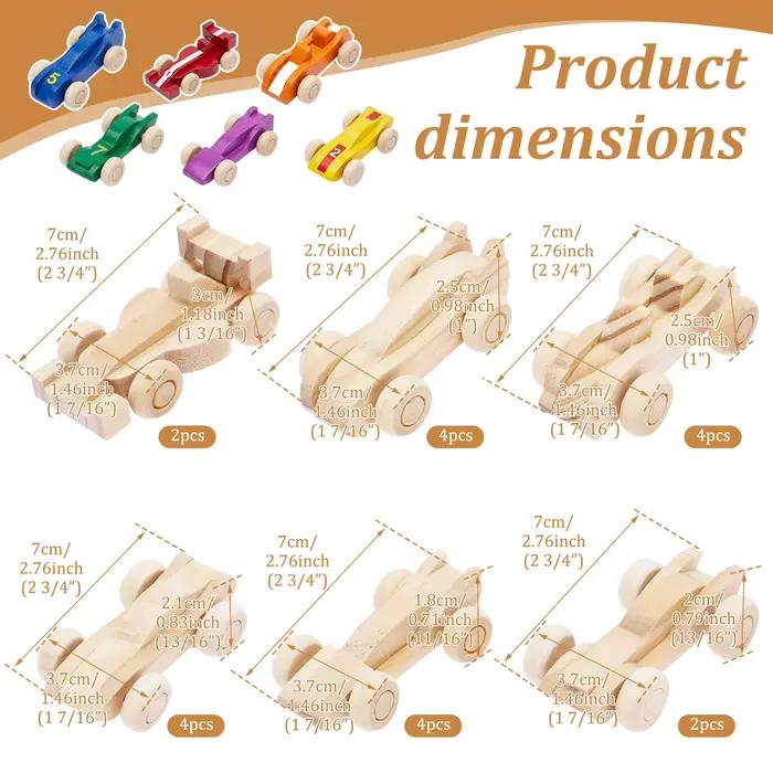 Pièces de Voitures en Bois Non Finies à Peindre Soi-même Projets Artisanaux Éducateurs Enseignement Classe Occasions Spéciales Cadeaux de Fête Thème Voiture