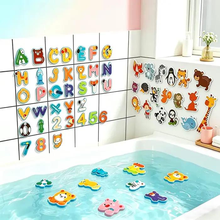 Jouets de bain pour bébés et tout-petits, bateaux et voitures flottants en mousse EVA, puzzles aquat