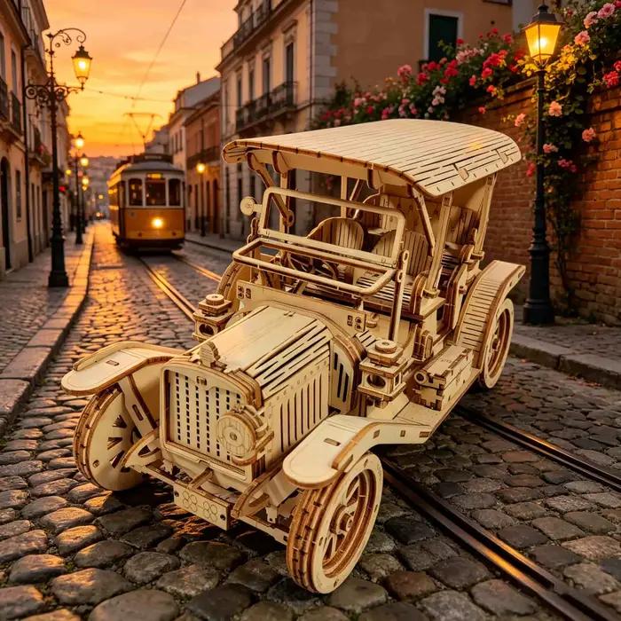 Puzzle 3D en bois à monter soi-même, Kit de modèle de voiture classique Vintage, cadeau d'anniversai