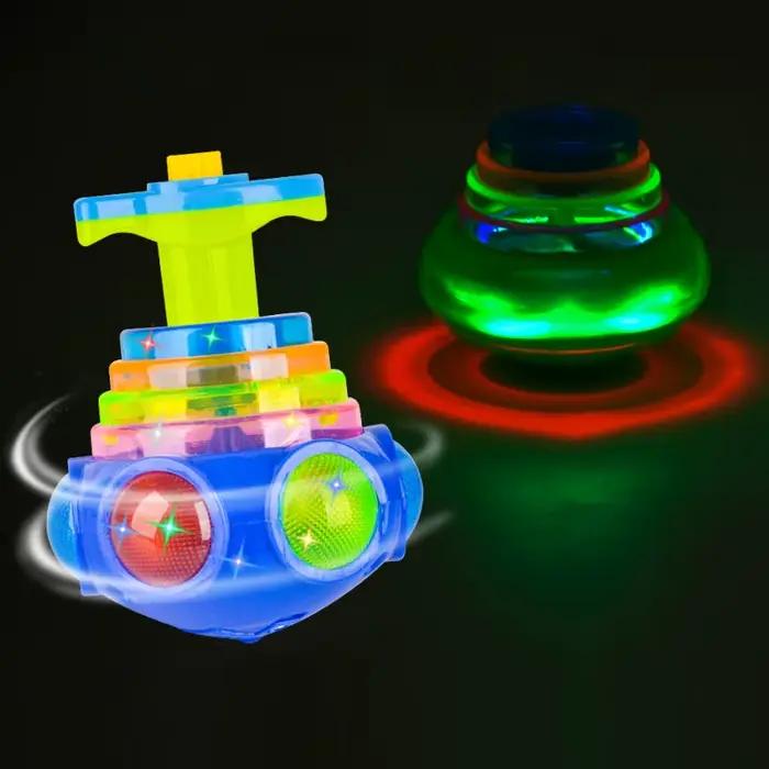 UFO-Toupie pouvez-vous roscope Clignotante pour Enfant, Jouet Lumineux, Piggy LED, Musique, Lanceur