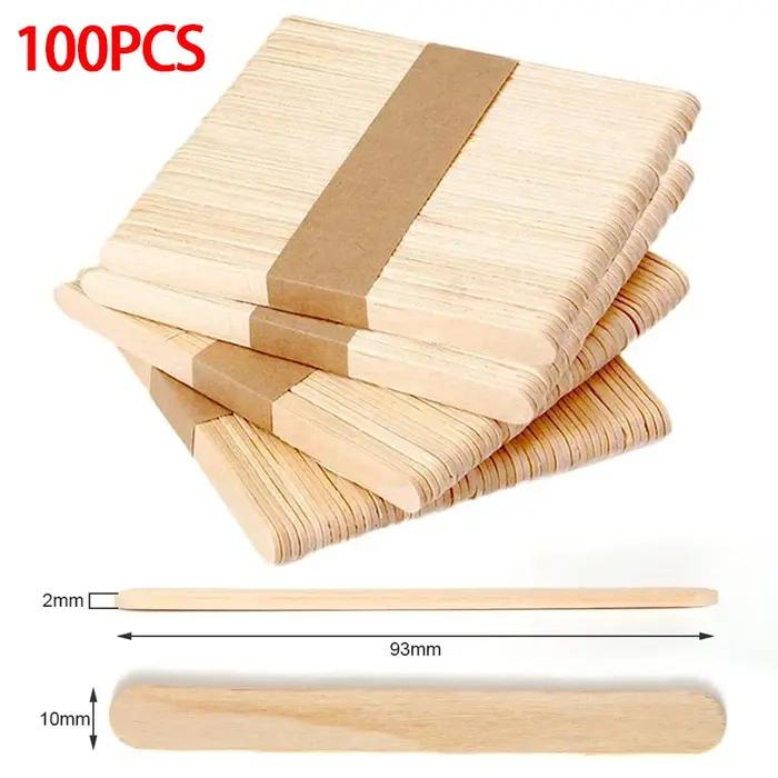 50/100 pièces bâtons de crème glacée bâtons de Popsicle en bois artisanat bricolage décoration en bois BJL003