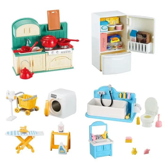 Meubles miniatures de forêt et de cuisine familiale en plastique ABS pour enfants et adultes, jouet de décoration de maison de poupées, ensemble de meubles pour occasions spéciales