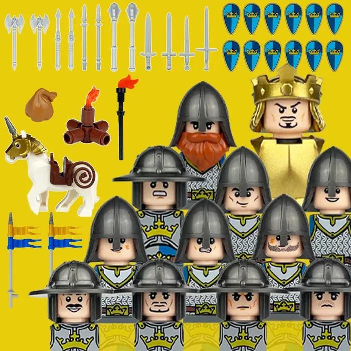 Blocs de construction de guerrier de chevalier de château médiéval