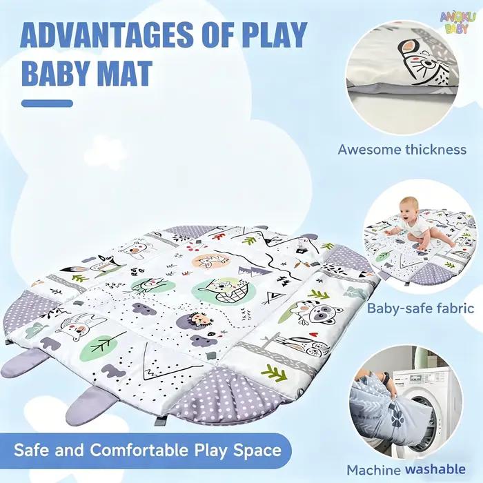 Tapis de jeu pour bébé 4 en 1 avec jouets détachables pour le développement