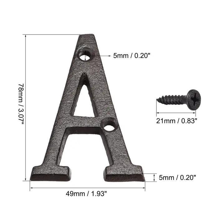 Lettres chiffres extérieurs flottants signes d'adresse en métal plaques de porte vis numéros de port