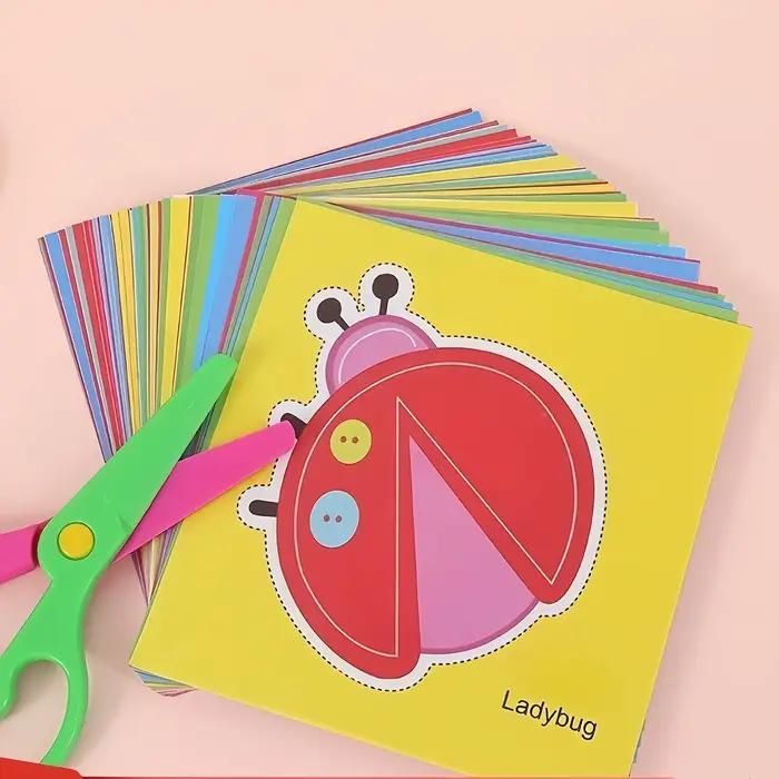 Ensemble d'activités pour enfants avec ciseaux