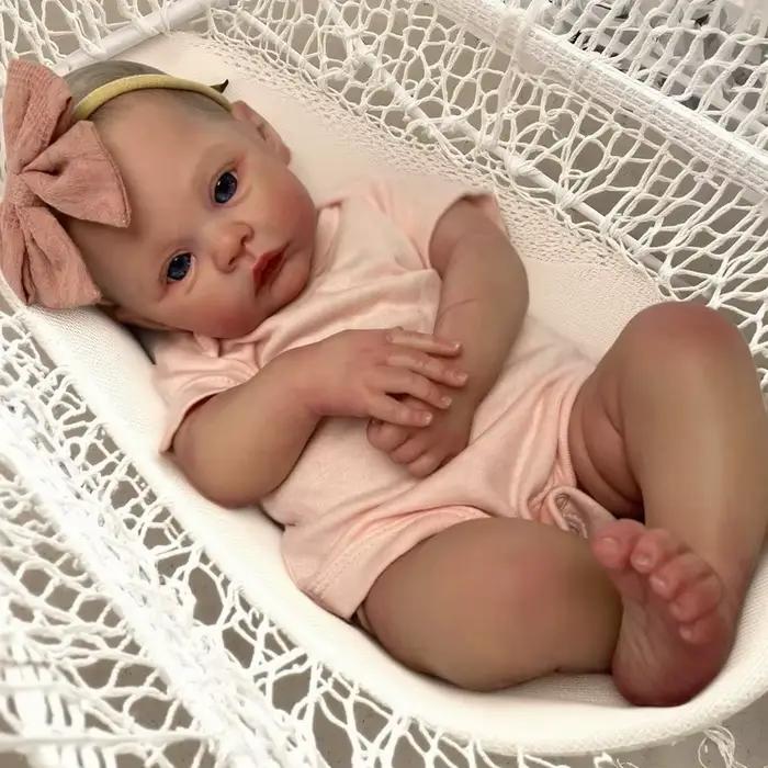 NPK 18 pouces Reborn bébé poupée prairie corps doux 100% fait à la main peau 3D avec des veines visi