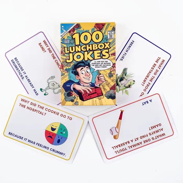 Cartes de blague pour enfants 100 pièces-Notes de boîte à déjeuner amusantes avec mots énigmes démarreurs de Conversation pour les promenades en voiture en famille jeu de société de voyage sur route
