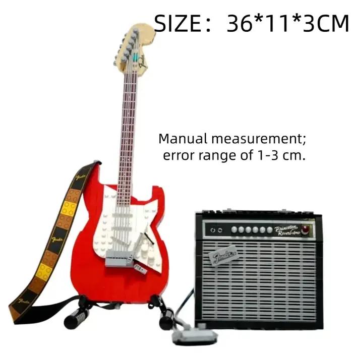 Nouveauté 2025 – Blocs de construction créatifs Guitare 1074 pièces – Briques d'assemblage éducatives – Cadeau d'anniversaire