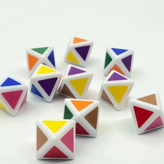 Jeu de Puzzle amusant, dés de couleur à 8 côtés, 10 pièces/ensemble
