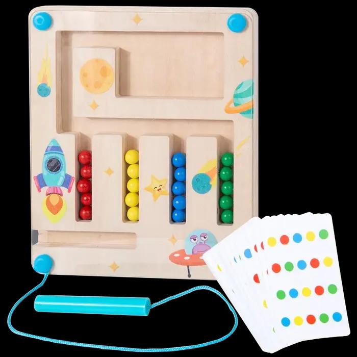 Jeu de labyrinthe à billes magnétiques pour enfants - Cognition des couleurs et des nombres