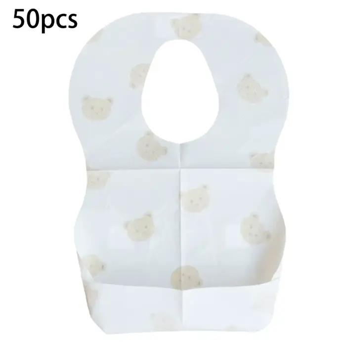Paquet de 50 bavoirs jetables pour bébés âgés de 6 mois à 2 ans