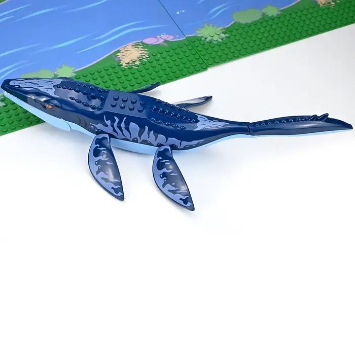 Grandes Figurines de Mosasaurus Blocs de Construction Animaux Monde des Dinosaures Action Assemblage DIY Monstre Marin Jouet Educatif pour Enfant Occasions Spéciales