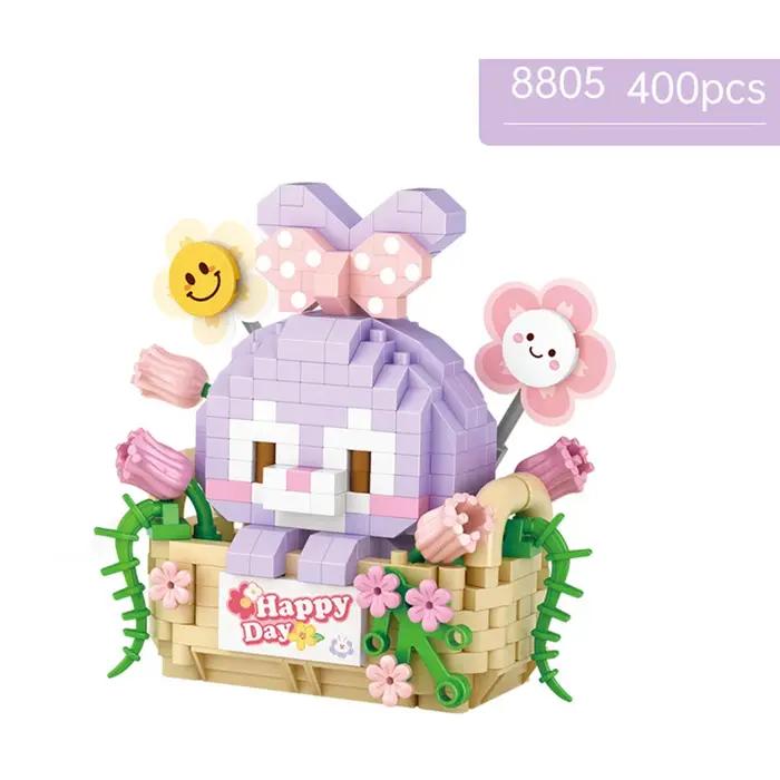 Mini blocs de construction lapin animal mignon, modèle ours à monter soi-même, jouet de construction pour la décoration de maison et cadeaux de vacances occassions spéciales