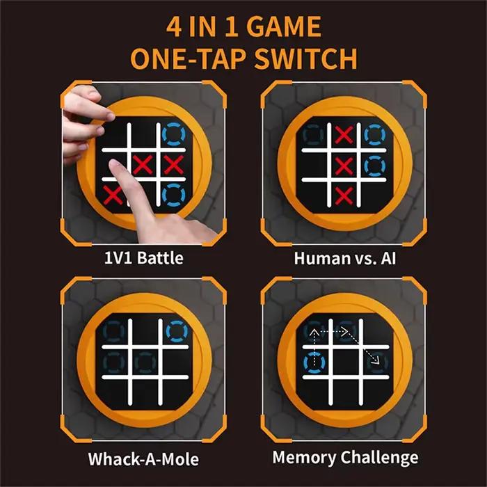 Jeu électronique Tic Tac Toe 5 en 1, Puzzle portatif, jeux de voyage portables pour enfants, jeux de société pour l'entraînement cérébral, cadeau