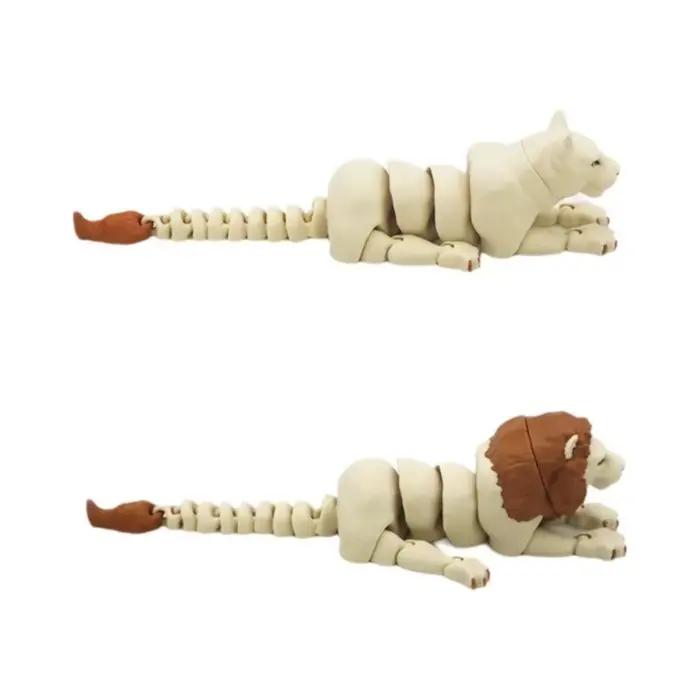 Statues de lion créatives en céramique et email à articulations mobiles pour bureau et décoration intérieure occasions spéciales