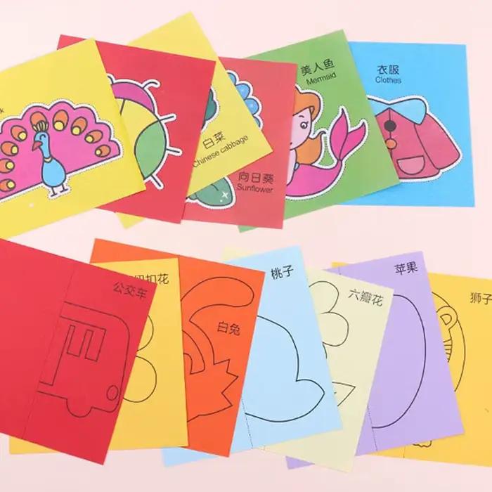 Livre d'activités d'apprentissage de la coupe du papier pour enfants, jouets d'artisanat, ciseaux de