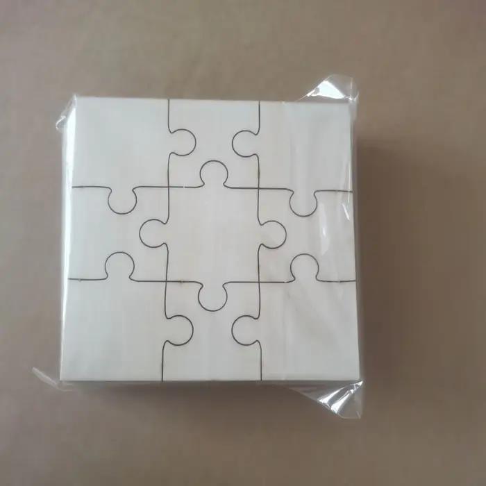 Ensemble de 20 pièces de puzzle inachevé, jeu en bois, puzzle en bois 10x10cm