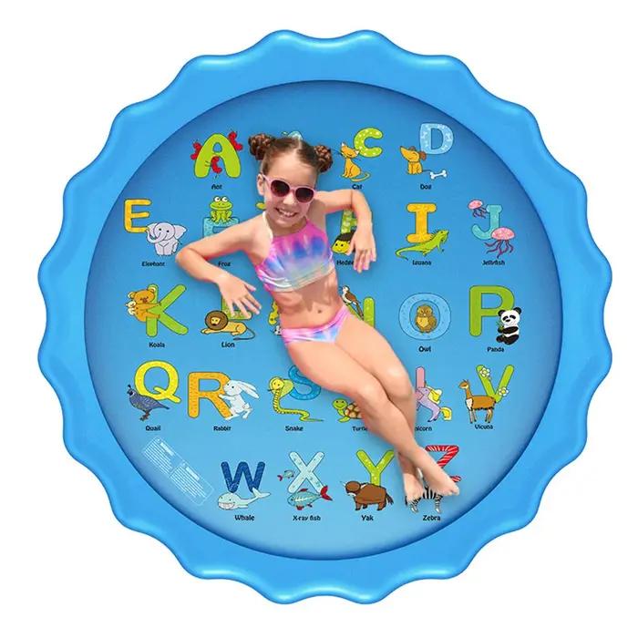 Tapis de jeux d'eau pour enfants motifs dessins animés PVC étanche pour extérieur occasions spéciales fêtes d'anniversaire activités plein air