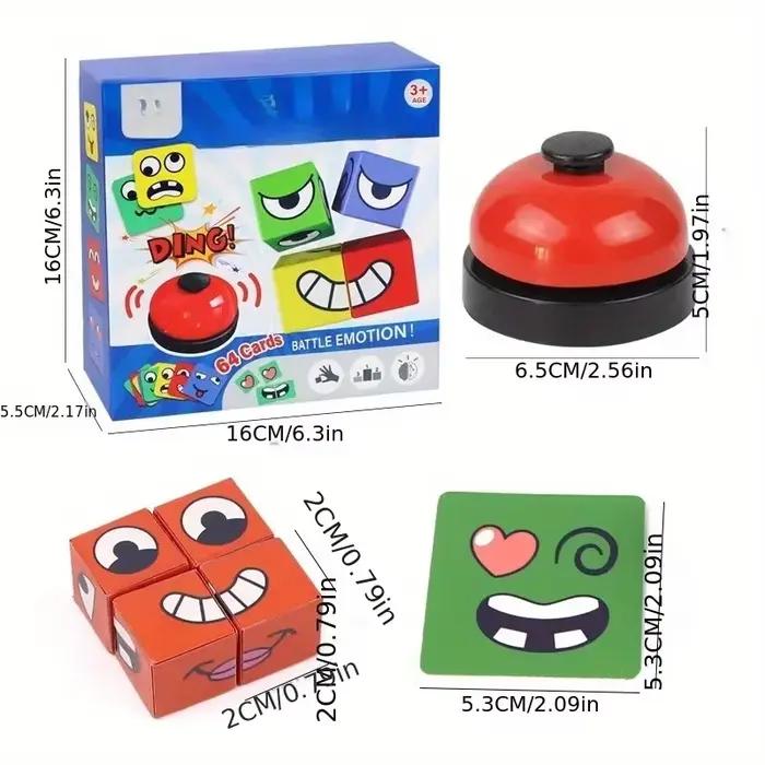 Jouet Cube de Changement de Visage Montessori Blocs de Construction Puzzle Expression Occasion Spéciale Enfant 7 12 Ans