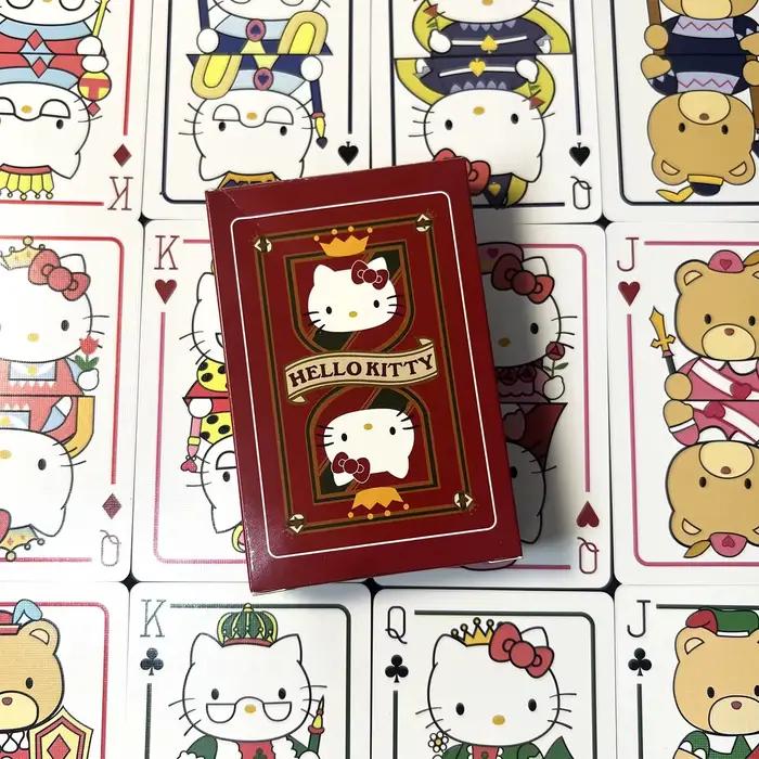 Jeu de cartes Hello Cute Kitty amusant pour enfants et adultes, jeu de société familial, accessoire de dessin animé, cadeau pour occasions spéciales, parties entre amis et famille
