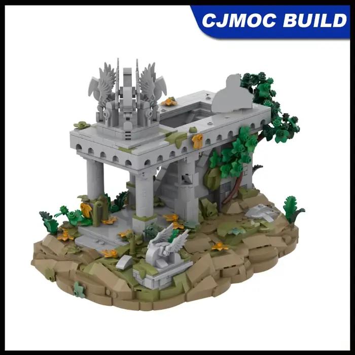 1620 pièces Blocs de construction MOC Modèle de ruine antique du sommet de la colline d'Amon-Hen Briques d'assemblage DIY Jouet créatif pour exposition sur bureau