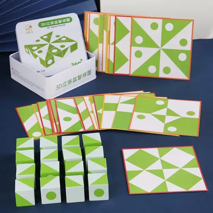 Puzzle 3D en bois forme géométrique éducatif jeu de pensée logique pour enfants apprentissage précoce cadeau intellectuel occassions spéciales