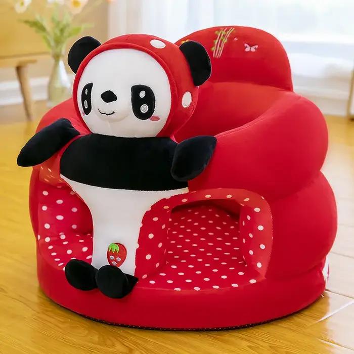 Housse de siège de soutien pour bébé en peluche tridimensionnelle avec motifs animaux pour apprentissage de la position assise 3-6 ans