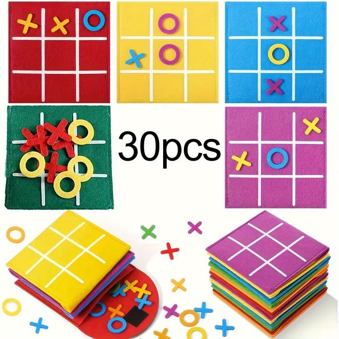 30 jeux de stratégie Tic-Tac-Toe en vrac, avec sac de rangement | Mini jeux de société, offre spéciale pour les fêtes d'anniversaire, oui