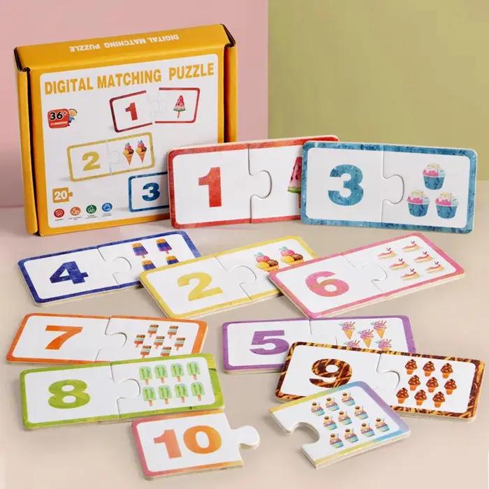 Jouets de puzzle en bois pour l'association des chiffres