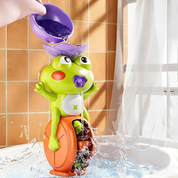 Jouets de bain pour enfants, cadeaux pour tout-petits, grenouille, roue à eau rotative, ventouses puissantes, pelle à eau, jouets de bain amusants