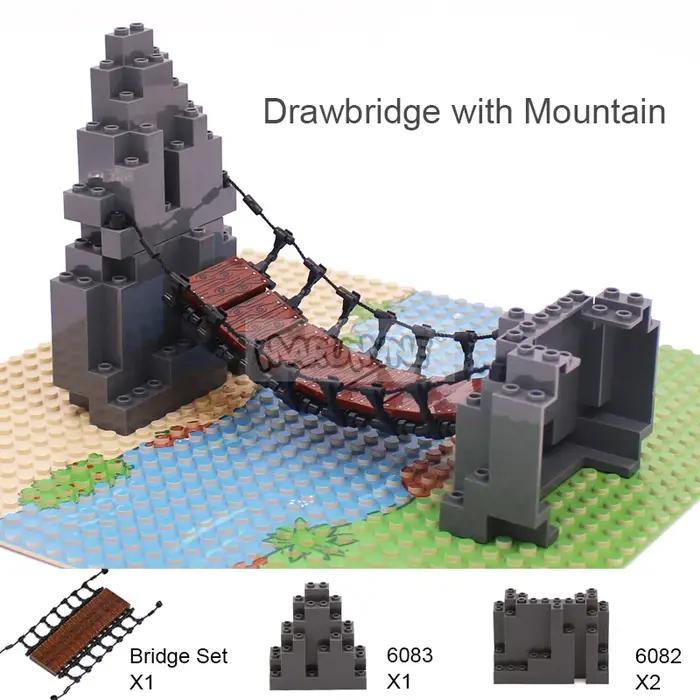 Marmine MOC blocs pont à tirage ensemble montagne Jungle forêt Construction briques