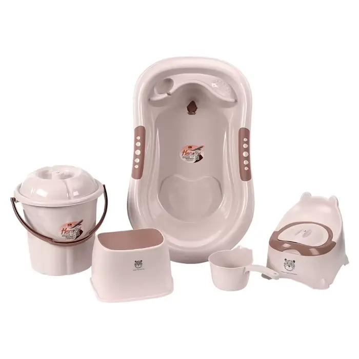 Ensemble de bain pour bébé 7 pièces avec tabouret