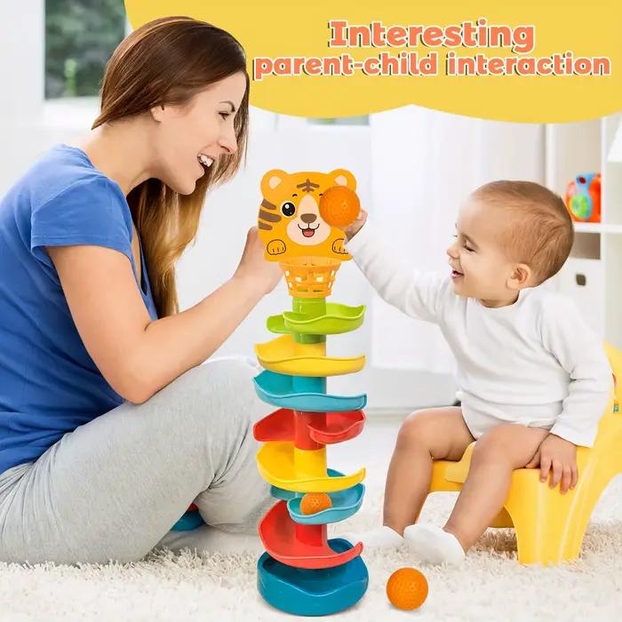 Tour de balle interactive pour enfants 18 mois+ jouet éducatif en plastique abs multicolore gris foncé gris clair occasions spéciales développement moteur et cognitif