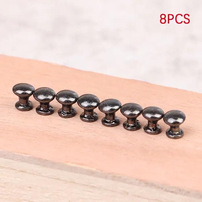8 pièces 1:12 maison de poupée Miniature Antique Bronze armoire tiroir bouton meubles matériel poignées