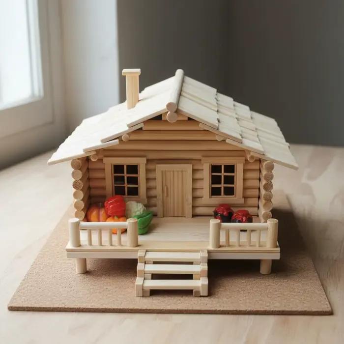 Kit de maison en bambou DIY modèle de construction artisanale miniature pour personnes âgées de 14 ans et plus occasions spéciales architecture chaleureuse rusticité