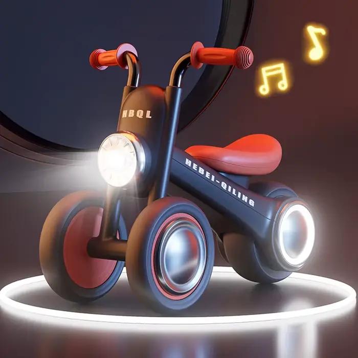 Vélo d'équilibre pour enfants sans pédales, trotteur avec lumières LED avant et musique douce, roues silencieuses anti-basculement pour bébés 1 à 3 ans occassions spéciales