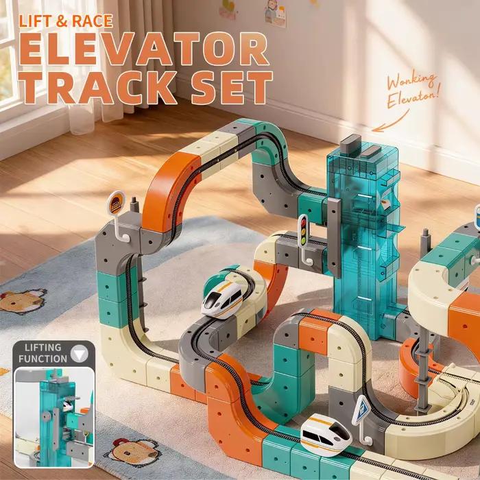 Circuit de train électrique 3D magique à grande vitesse avec élévateur automatique pour jeu d'assemblage intérieur à domicile