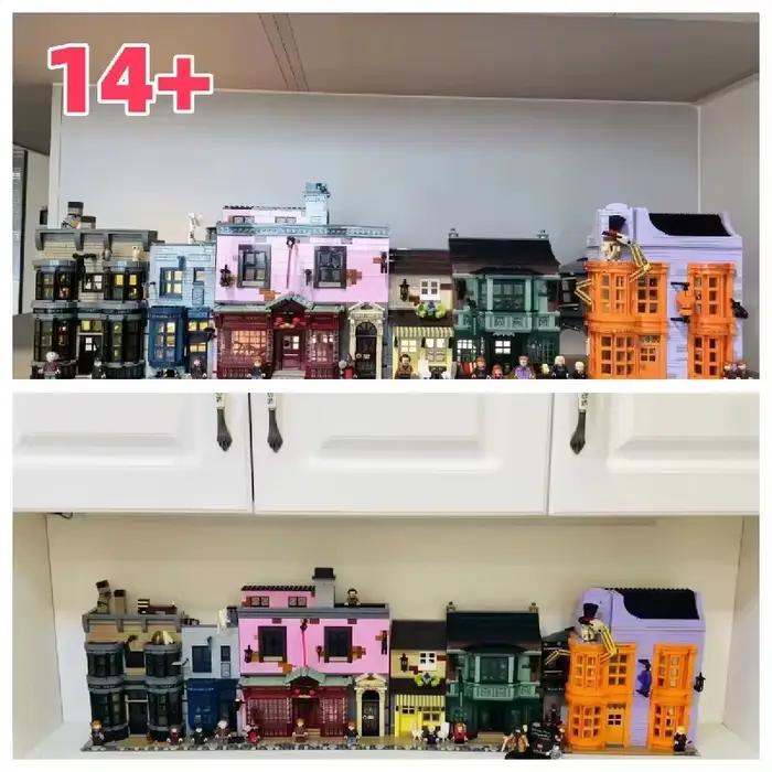 Nouveau modèle de puzzle de la série de films classiques Diagon Alley, 5544 pièces, compatible avec les pièces, idéal pour les cadeaux d'anniversaire et de fêtes.