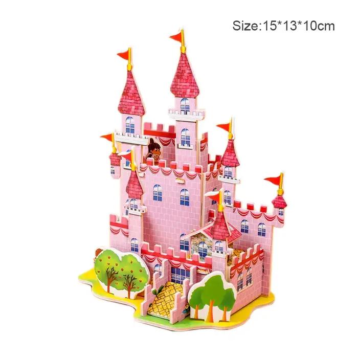 Modèle de Construction de château de dessin animé, carte en papier 3D, Puzzle, jouets pour enfants,