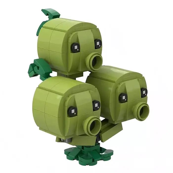 Bricklink MOC idées PVZ jeu plantes et Zombies bataille figurines ensembles paysan blocs de construction enfant jouets Halloween cadeau