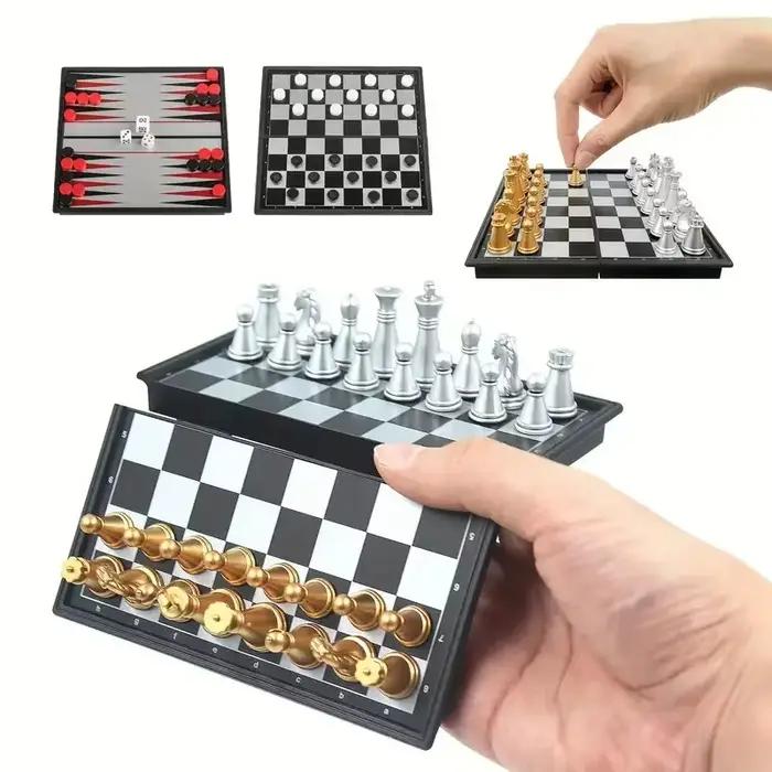 Mini jeu d'échecs jeu de société de voyage magnétique Portable petits jeux