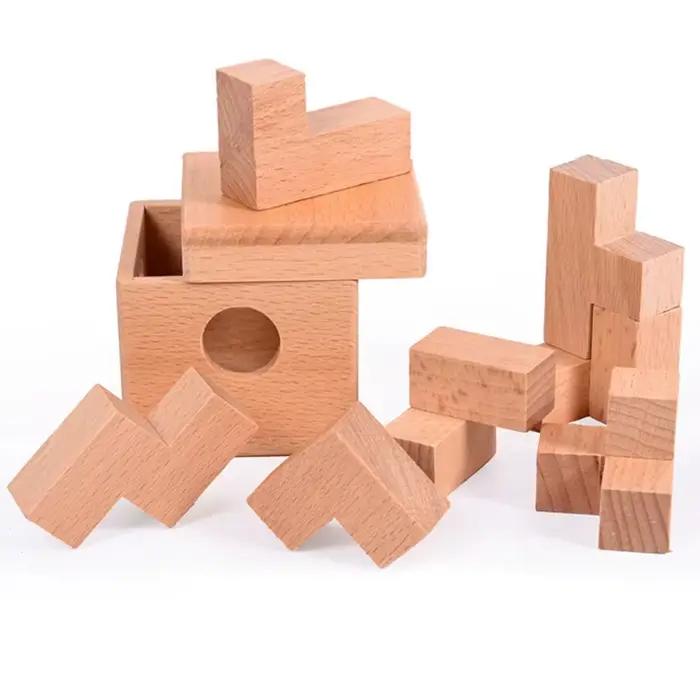 Soma Cube Puzzle dans une boîte en bois casse-tête difficile pour adultes adolescents enfants IQ défi jeux de logique mentale jouets intellectuels