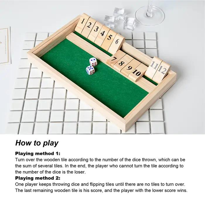 Jeu de société de dés ZK20 en bois de pin avec 12 tuiles numérotées pour bar KTV maison de thé et occasions spéciales