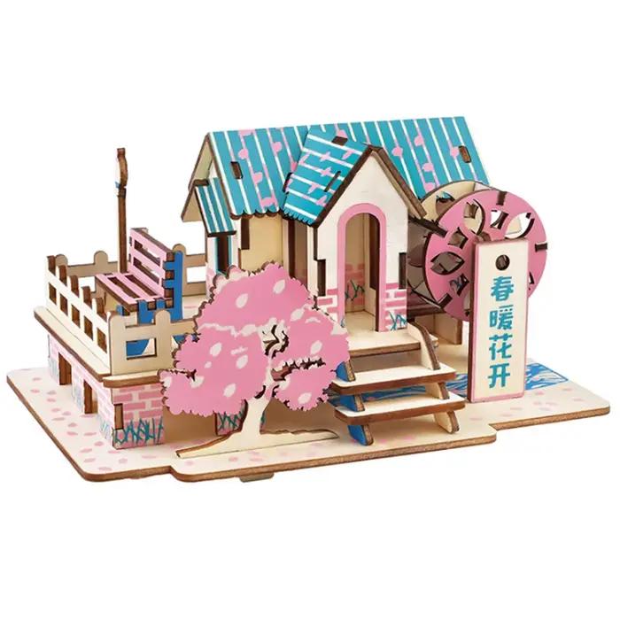 Puzzle 3D en bois artisanal pour enfants jouet éducatif construction modèle décoratif chambre enfant occasions spéciales