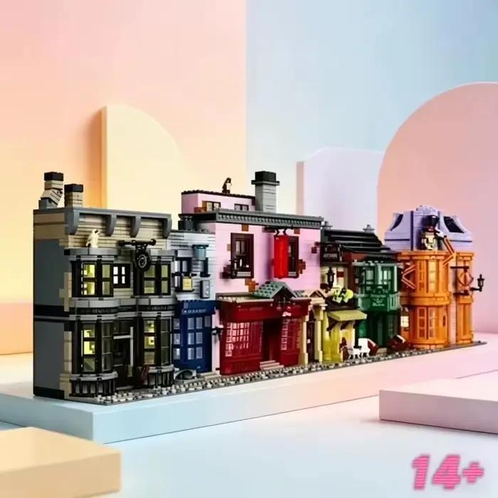 Nouveau modèle de puzzle de la série de films classiques Diagon Alley, 5544 pièces, compatible avec les pièces, idéal pour les cadeaux d'anniversaire et de fêtes.