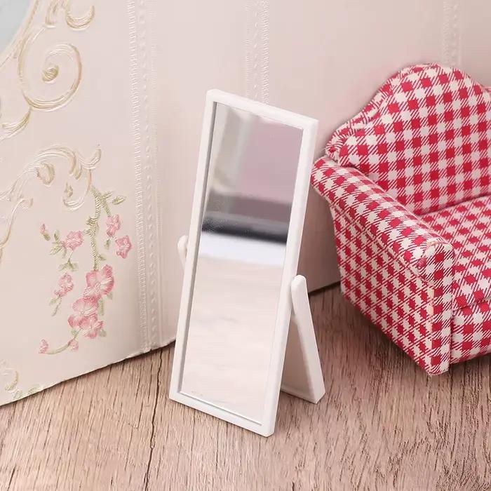 Maison de poupée Miniature 1:12, Simulation de miroir pleine longueur, accessoires de meubles pour d