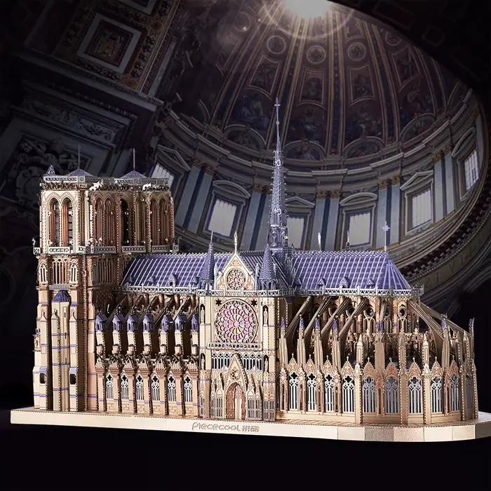 Piececool 3D Puzzle en métal Notre Dame de Paris Kits de construction de maquettes bricolage