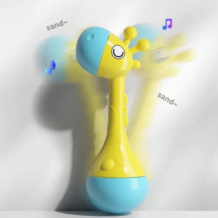 Hochet en plastique ABS en forme d'animal de compagnie pour bébé, jouet éducatif doux pour le développement moteur et sensoriel, cadeau pour nouveau-né et bébé en bas âge