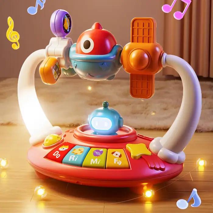 Jouets de piano musical rotatif pour bébé avec son doux, clavier éducatif pour enfants de 3 à 6 ans, jouet musical pour le développement sensoriel et la coordination œil-main